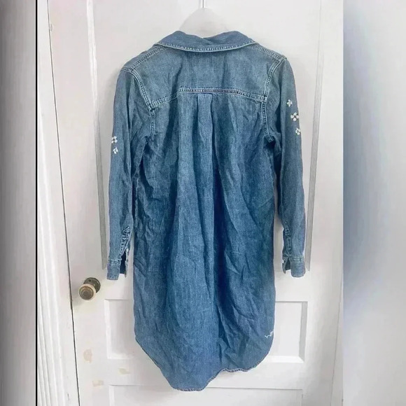 Lucky Brand Popover Denim Boho Rodeo Western Dress Size M - Picture 3 of 3